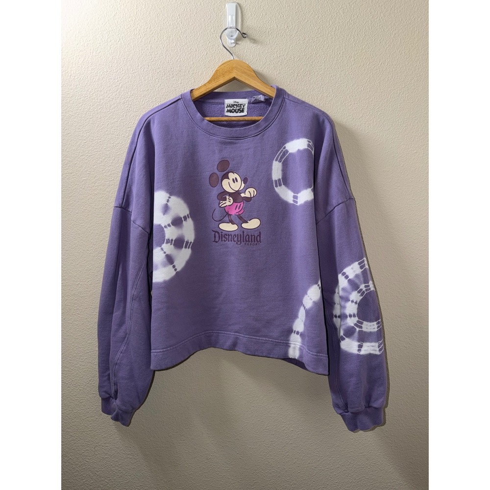 Womens Disneyland Cropped Crewneck Sweatshirt Size XL